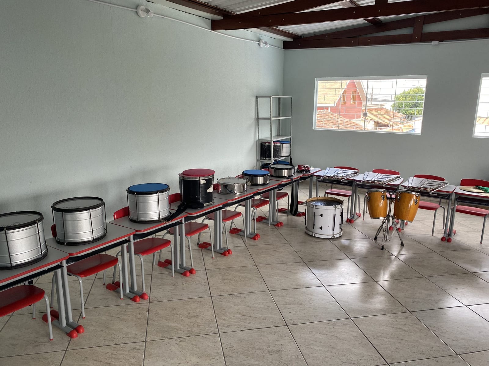 Estudantes durante ensaio da Banda ESP
